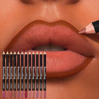 12-Color Waterproof Matte Lip Liner Pencil Set