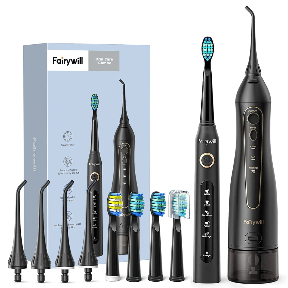 Portable Cordless Water Flosser and Electric Toothbrush Set