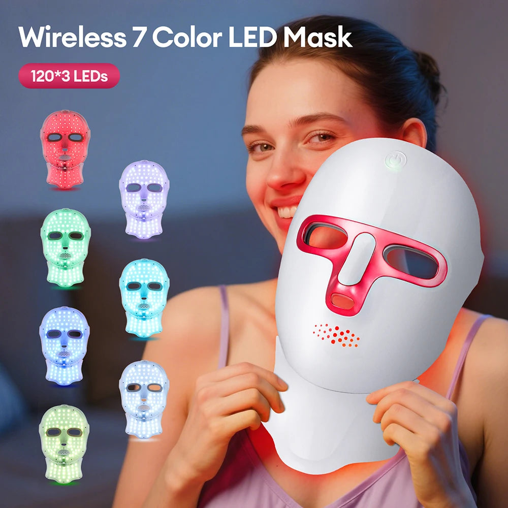 7-Color Photon LED Face and Neck Rejuvenation Mask