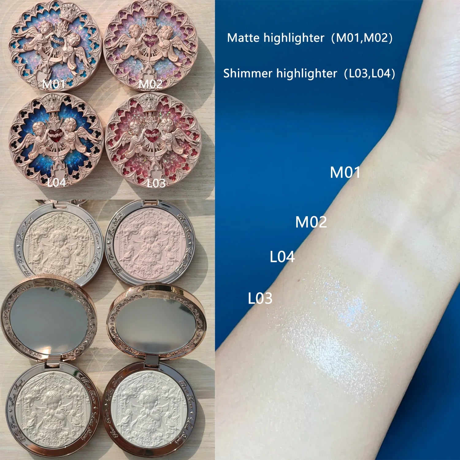 Embossed Shimmer Face Highlighter Palette - 2