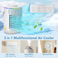 Portable Desktop Air Cooler with Mist and LED Light