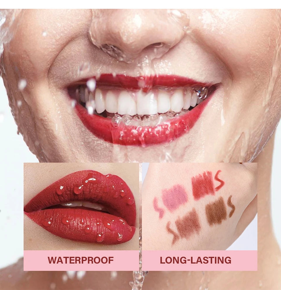 Long-Lasting Waterproof Matte Lip Liner Set - 12