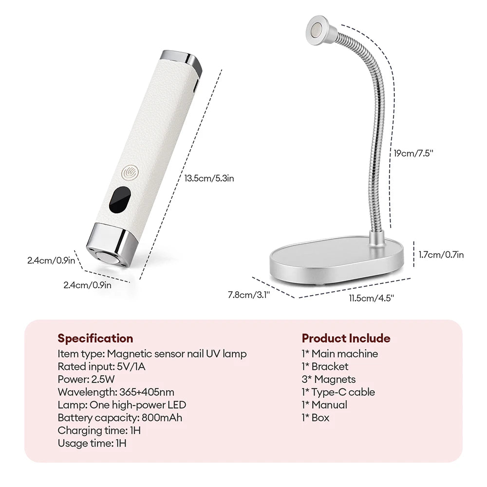 Portable 2-in-1 Magnetic UV LED Nail Curing Lamp - 21