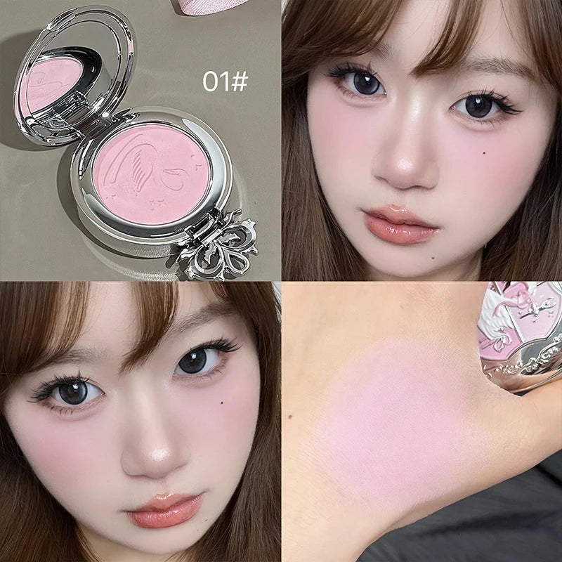 Long-Lasting Matte Pink Powder Blush for Natural Glow