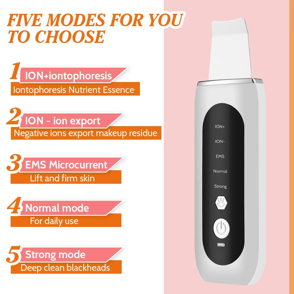 Ultrasonic Facial Skin Scrubber and Pore Cleaner - 9
