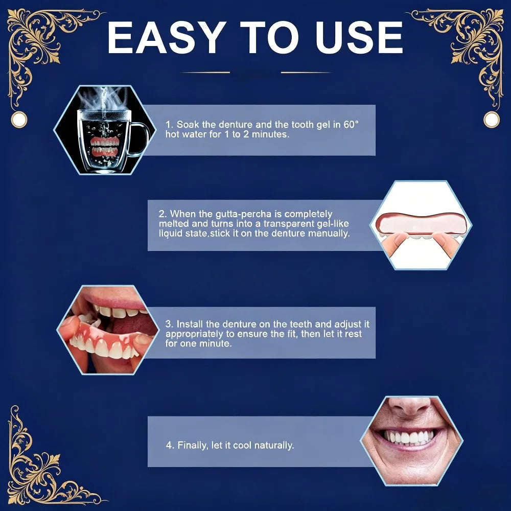 Custom Fit Moldable Cosmetic Dentures for a Natural Smile - 4