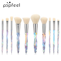 10-Piece Crystal Handle Makeup Brush Set