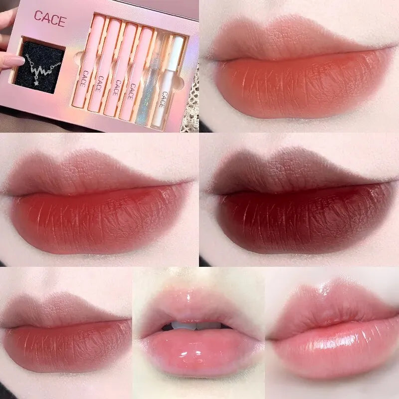 Matte Liquid Lipstick and Lip Gloss Makeup Gift Set - 3