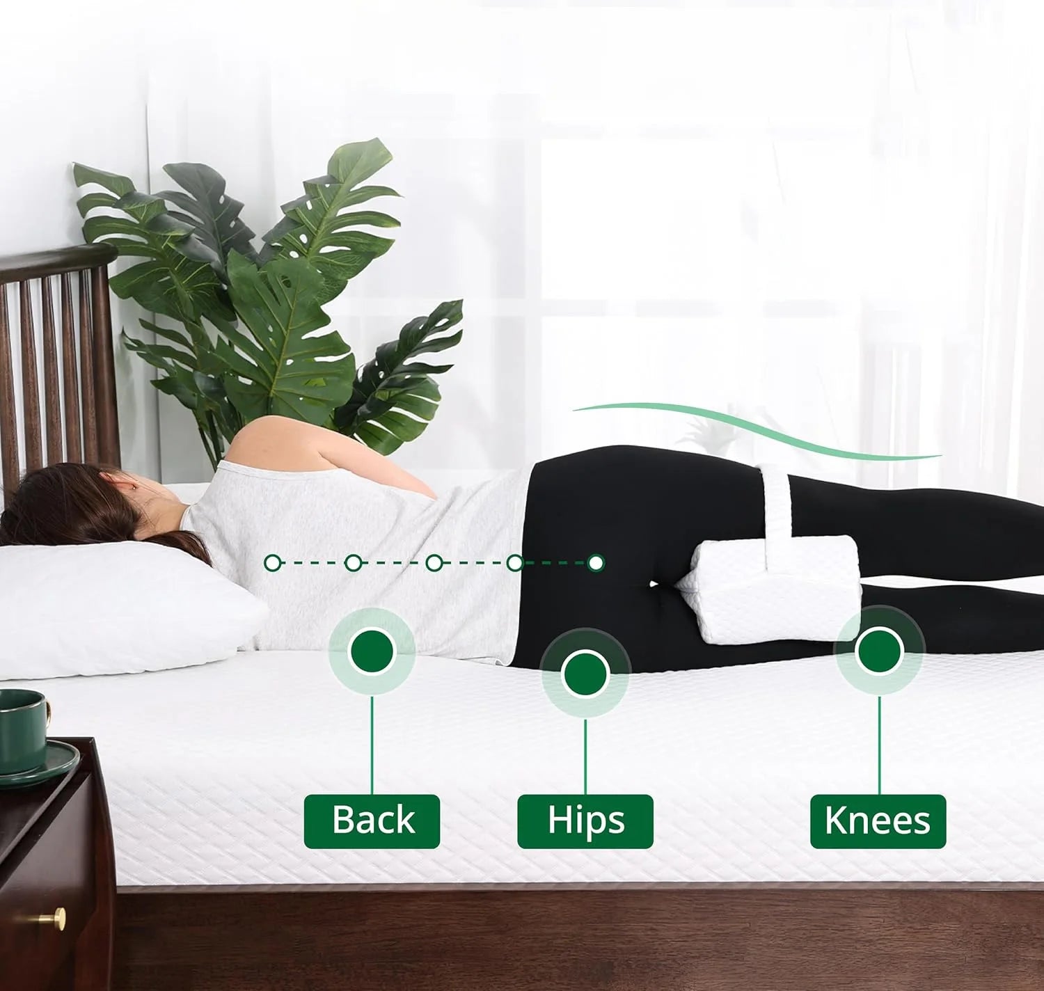 Ergonomic Memory Foam Knee Pillow for Side Sleepers - 5