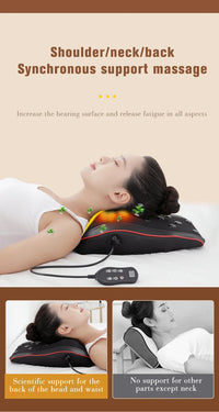 Electric Heated Shiatsu Neck and Back Massage Pillow