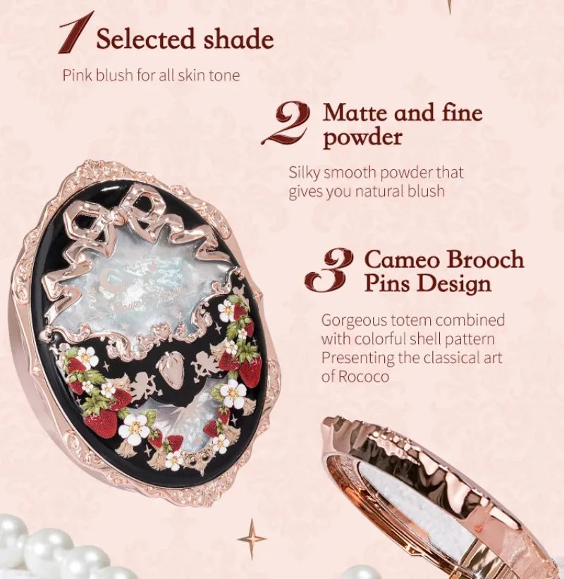 Embossed Strawberry Rococo Makeup Blush Powder - 10