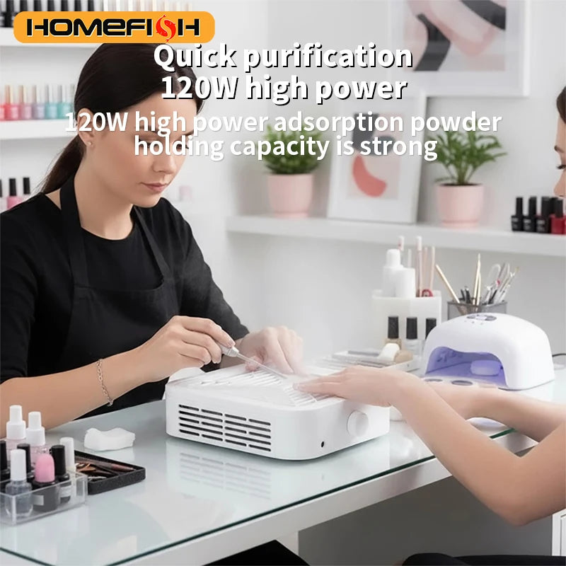 120W Professional Nail Dust Collector Vacuum - 9