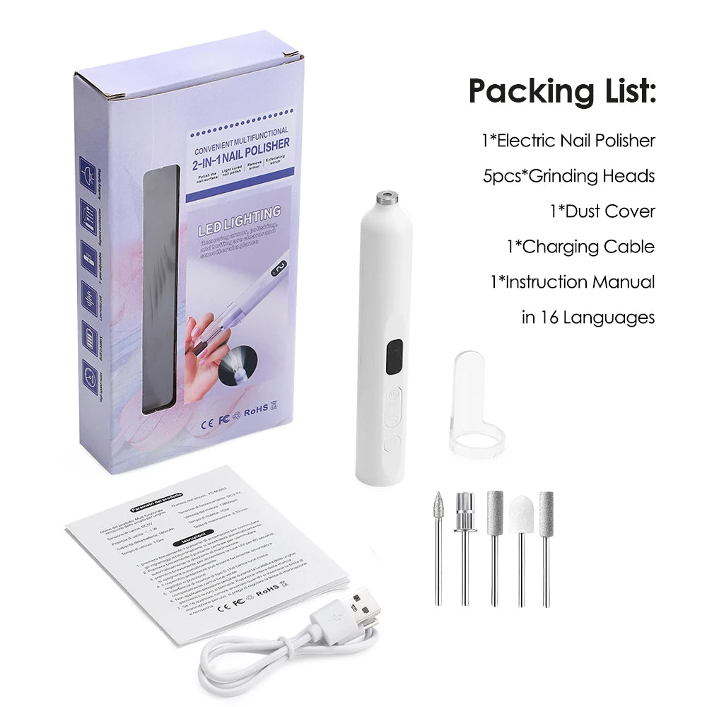 Portable Electric Nail Drill & UV Curing Tool - 15
