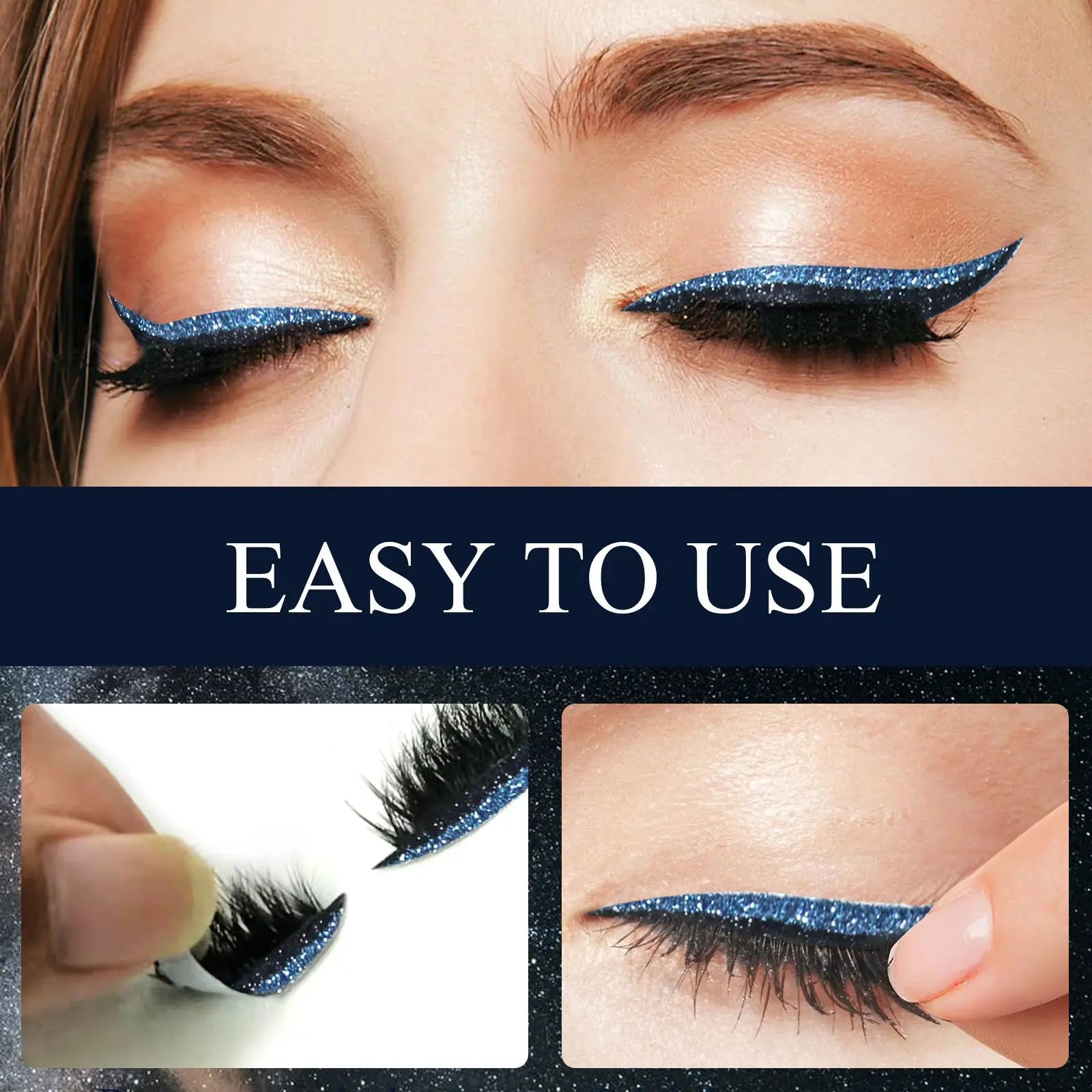 Reusable Self-Adhesive Eyeliner and Eyelash Stickers - 8