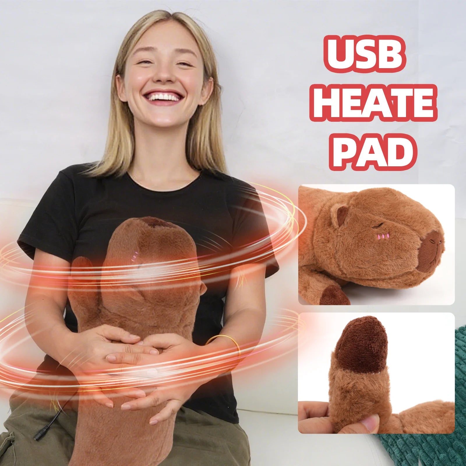 Heated Capybara Plush for Period Cramp Relief - 2