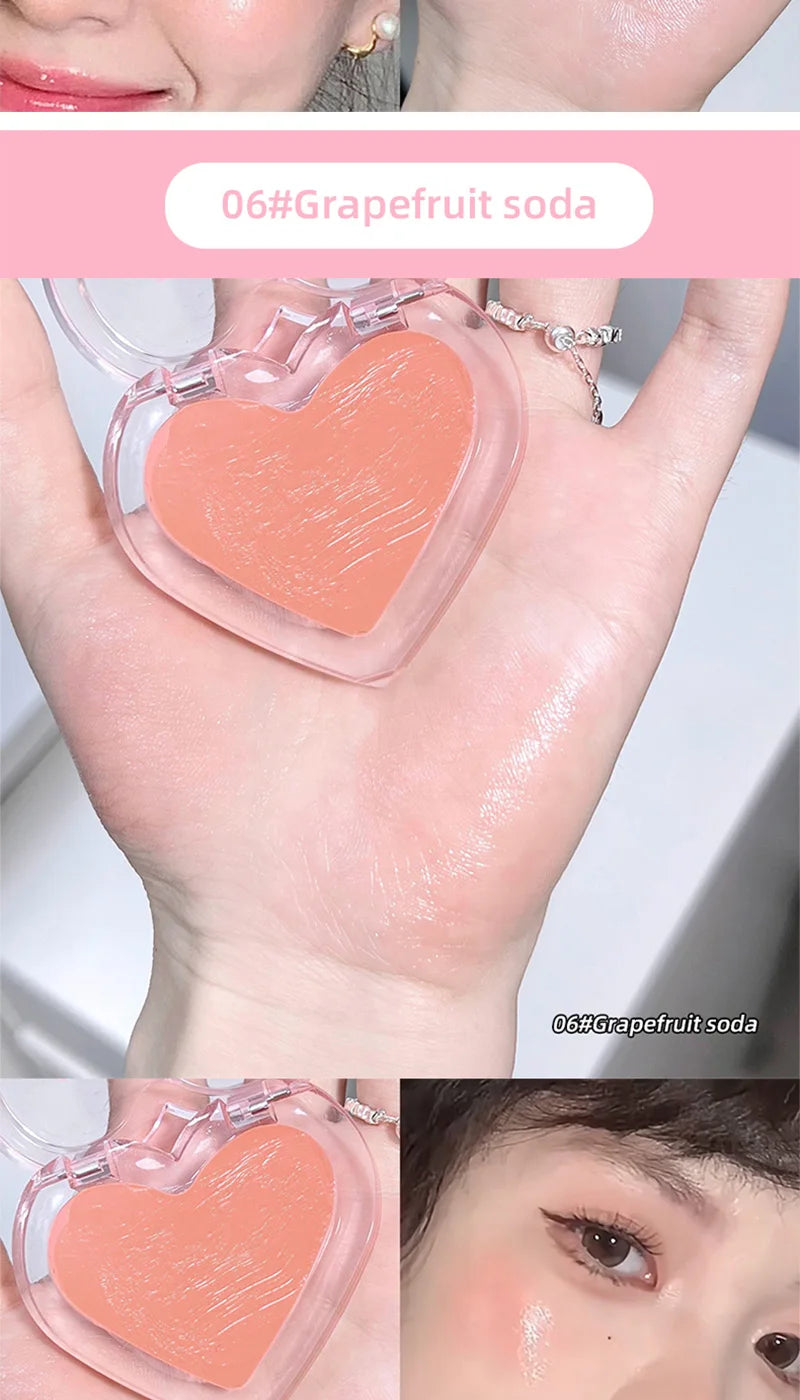 Heart-Shaped Water-Luminous Blush & Highlighter Cream - 18