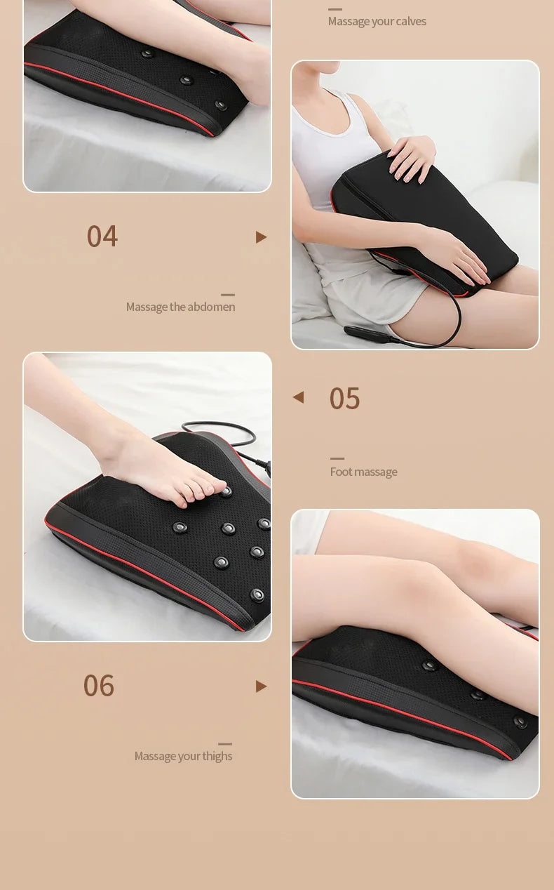 Electric Heated Shiatsu Neck and Back Massage Pillow - 27