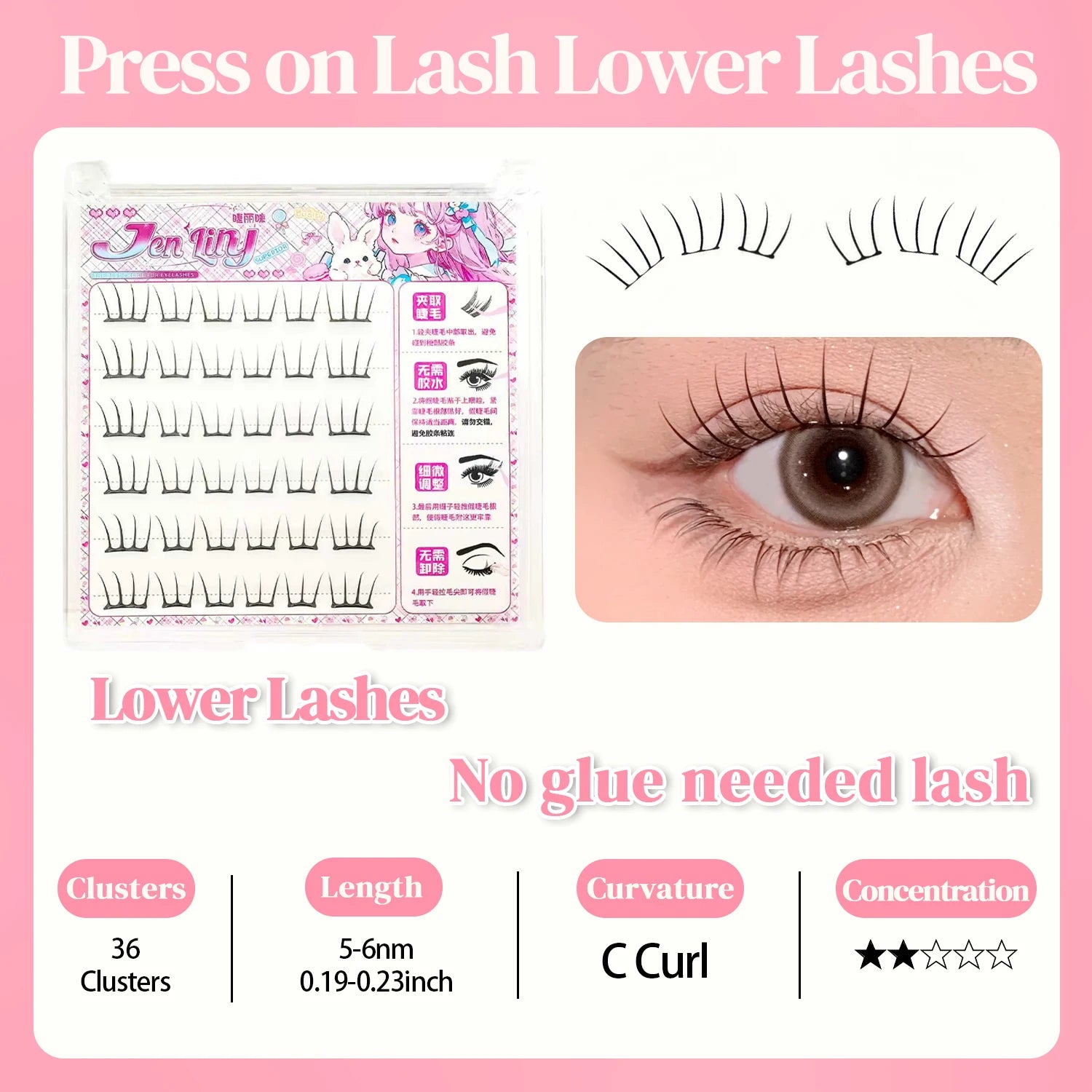 Glue-Free Individual K-Pop Style Lash Extensions - 10