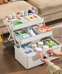3-Layer Portable Family Medicine Storage Organizer