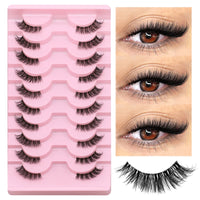 Natural Cat Eye Half Lashes with Invisible Band