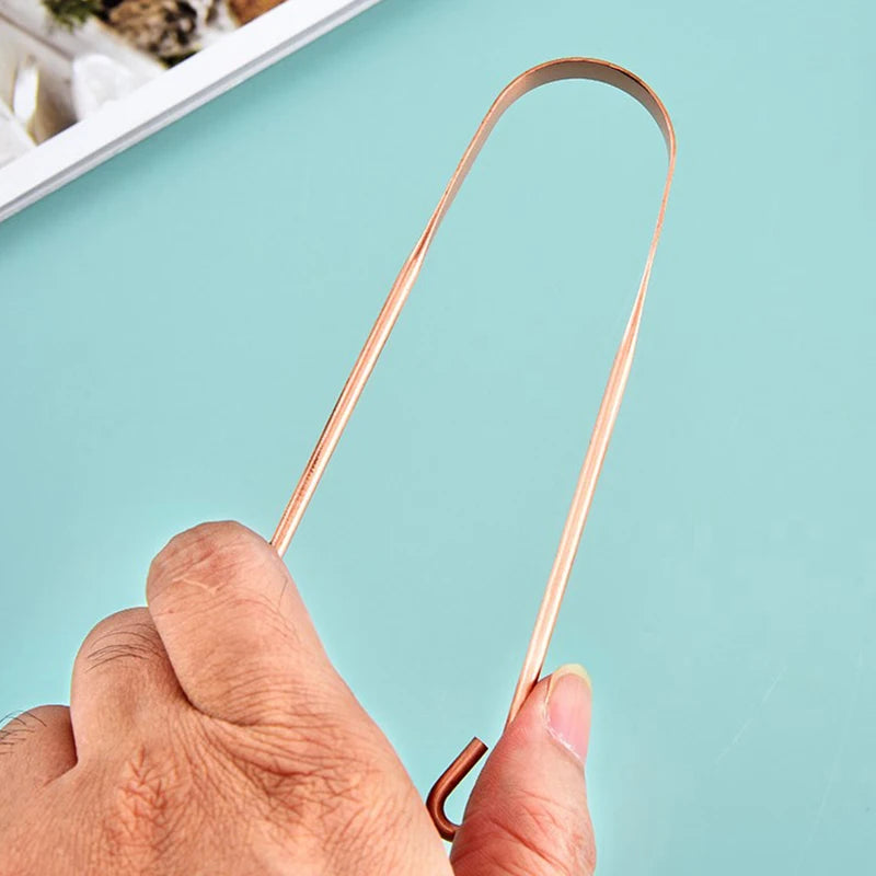 Professional Metal Tongue Scraper for Fresh Breath - 11
