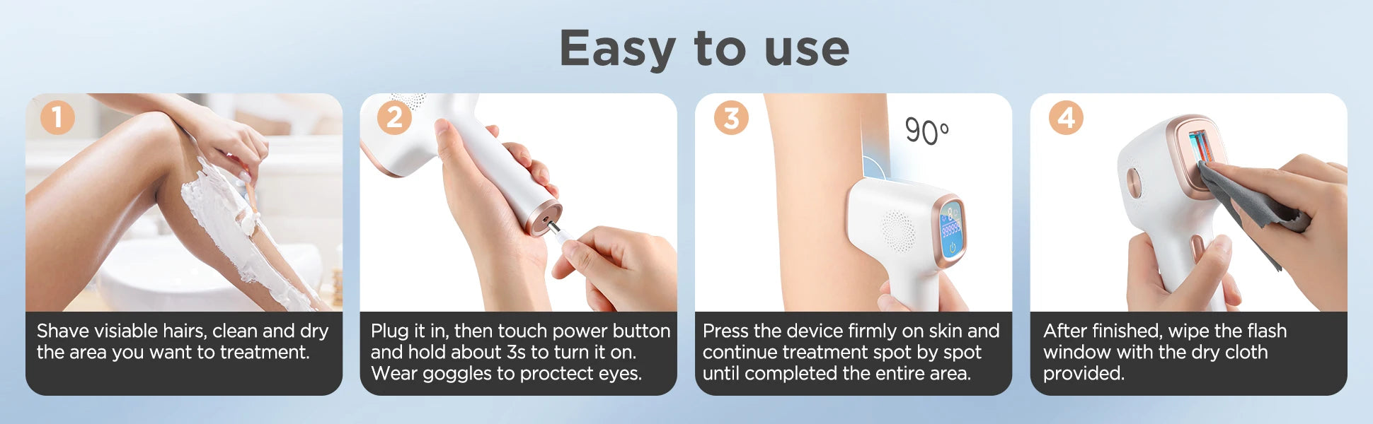 Painless IPL Hair Removal Handset with Cooling Technology - 11