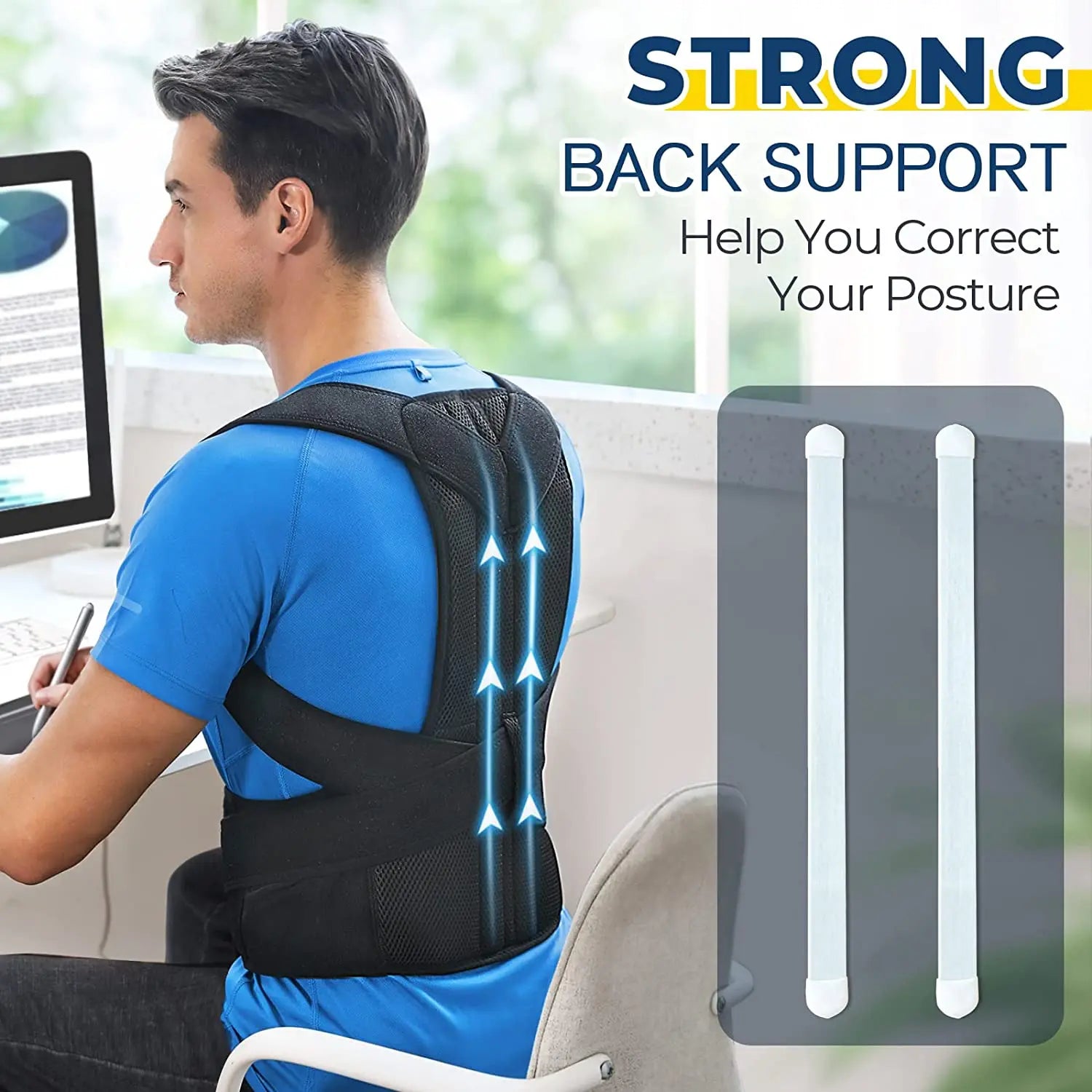 Adjustable Upper Back and Shoulder Posture Corrector Brace - 5