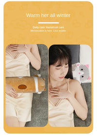 Heated Cat Plush Pillow for Pain Relief