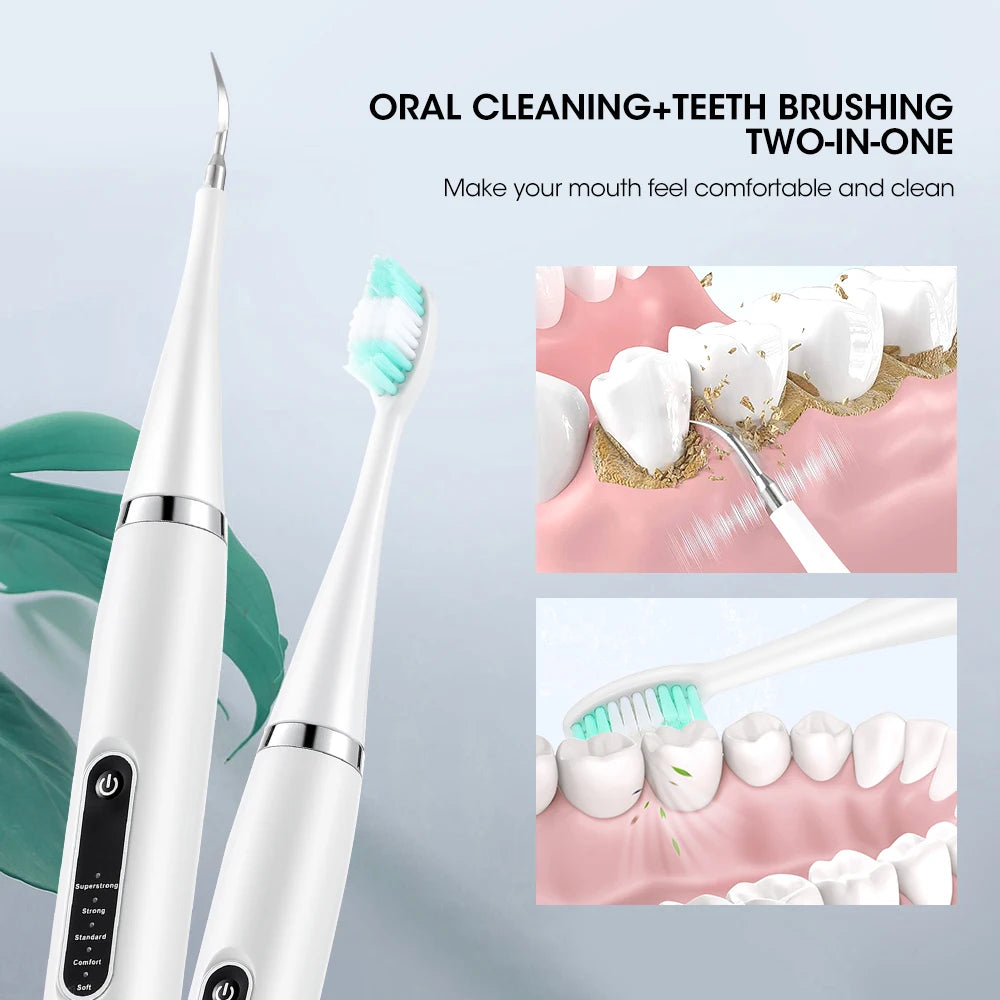 Electric Sonic Dental Calculus Remover & Teeth Whitening Kit - 10