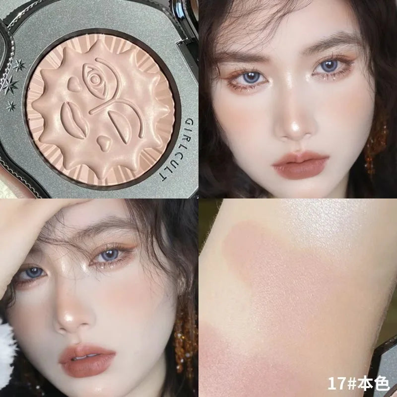 Silky Matte Face Blush and Highlighter Powder - 19