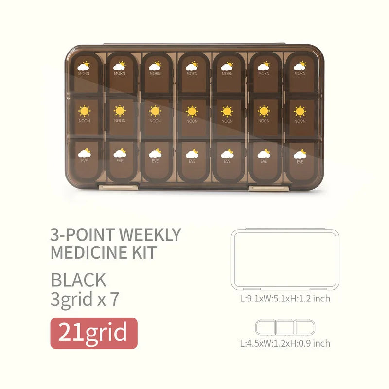7-Day Portable Weekly Pill Organizer and Medication Dispenser - 17