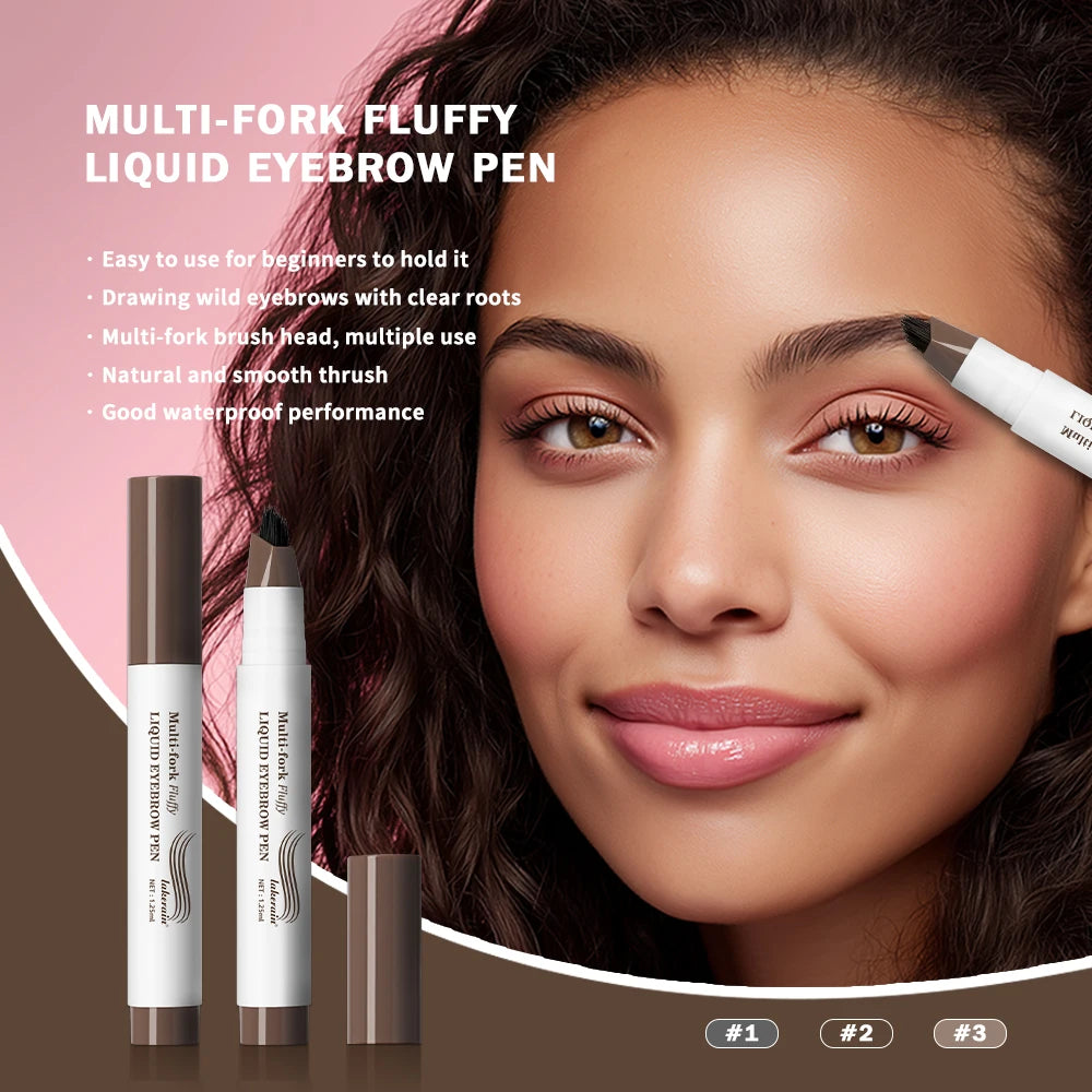 Waterproof Multi-Fork Liquid Eyebrow Pen for Natural Brows - 3