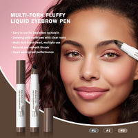 Waterproof Multi-Fork Liquid Eyebrow Pen for Natural Brows