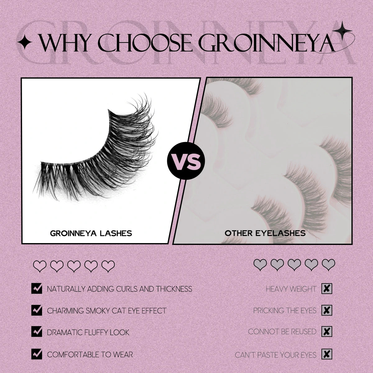 Natural Cat Eye Half Lashes with Invisible Band - 8