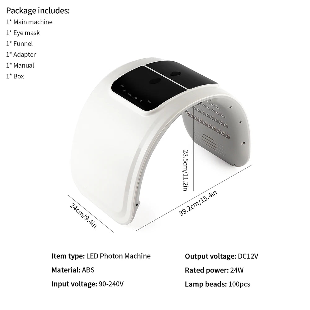 7-Color LED Photon Therapy Mask with Nano Hydration Mist - 28