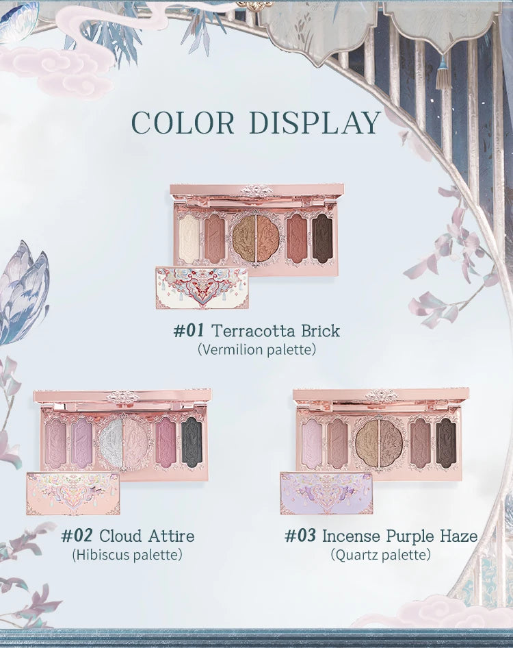 6-Color Butterfly Embossed Eyeshadow Palette - 13
