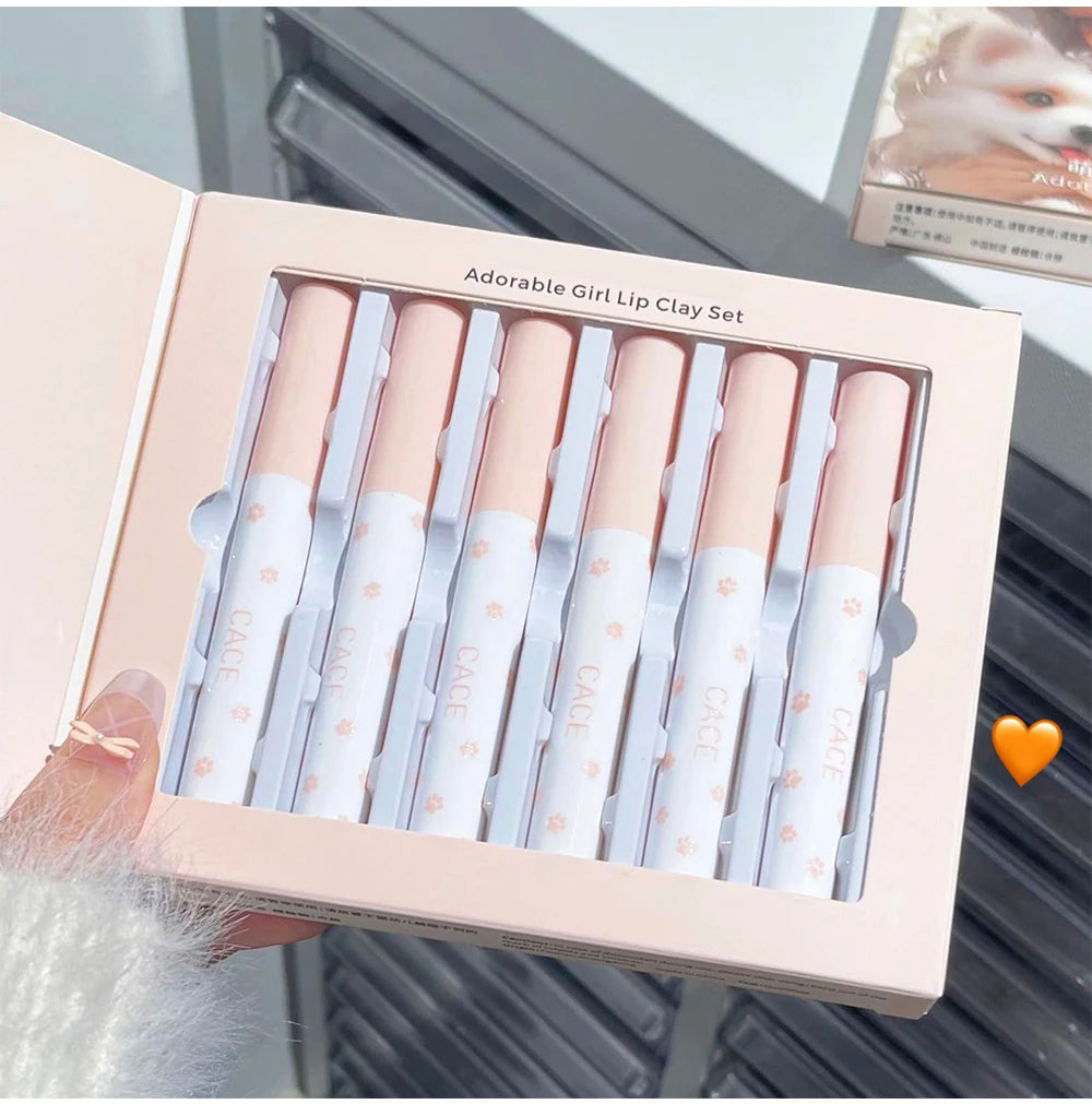 Matte Velvet Lip Clay Set for Long-Lasting Waterproof Wear - 10