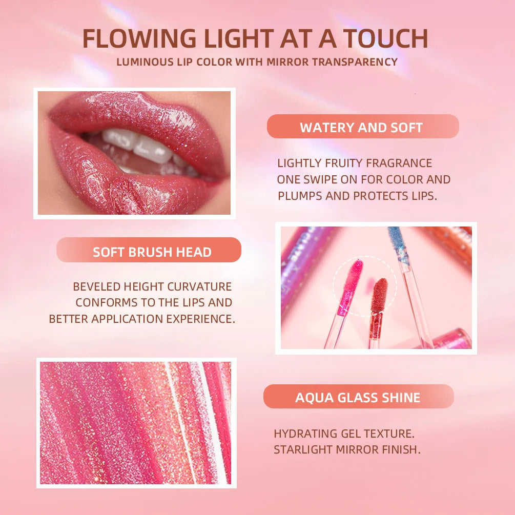 9-Piece Glitter Lip Gloss Set for Shimmering Lips - 4