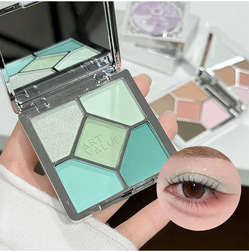 5-Color Shimmer and Matte Eyeshadow Palette - 5