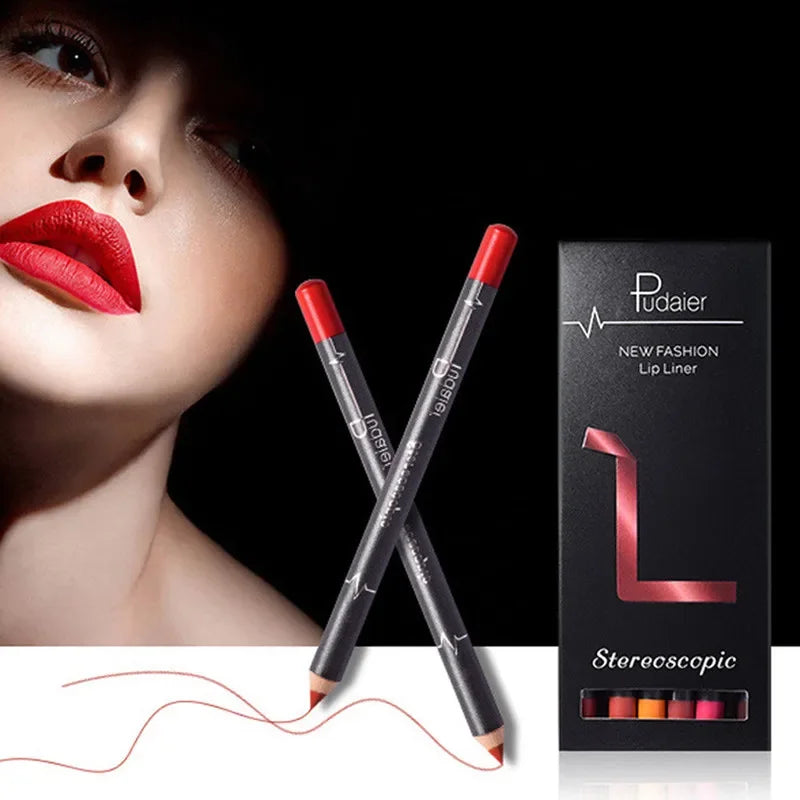 12-Piece Waterproof Matte Lip Liner Pencil Set - 8