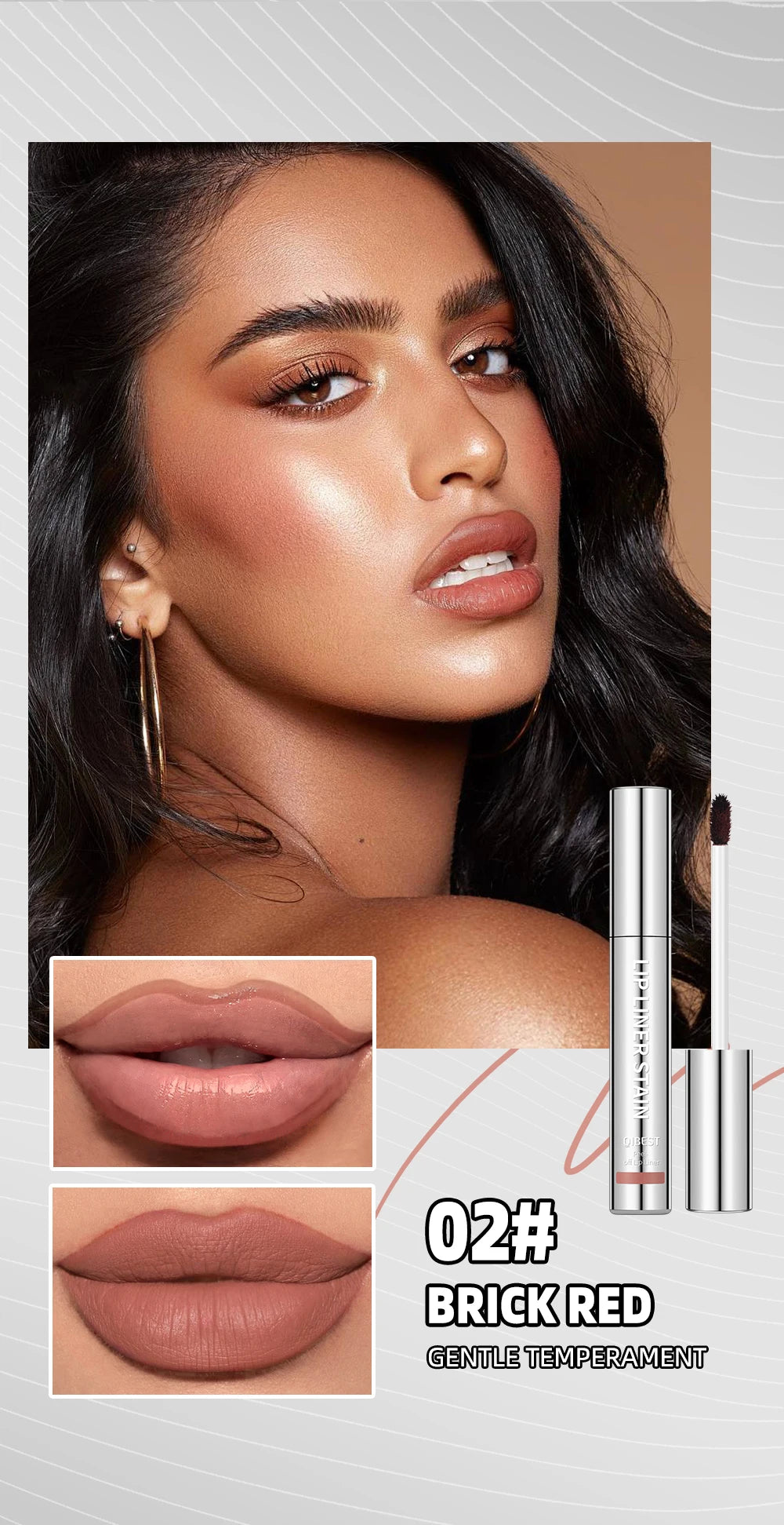 Waterproof Peel-Off Matte Lip Liner Stain - 12