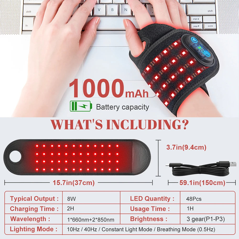 Red Light Therapy Wrist Strap for Joint Pain Relief - 3