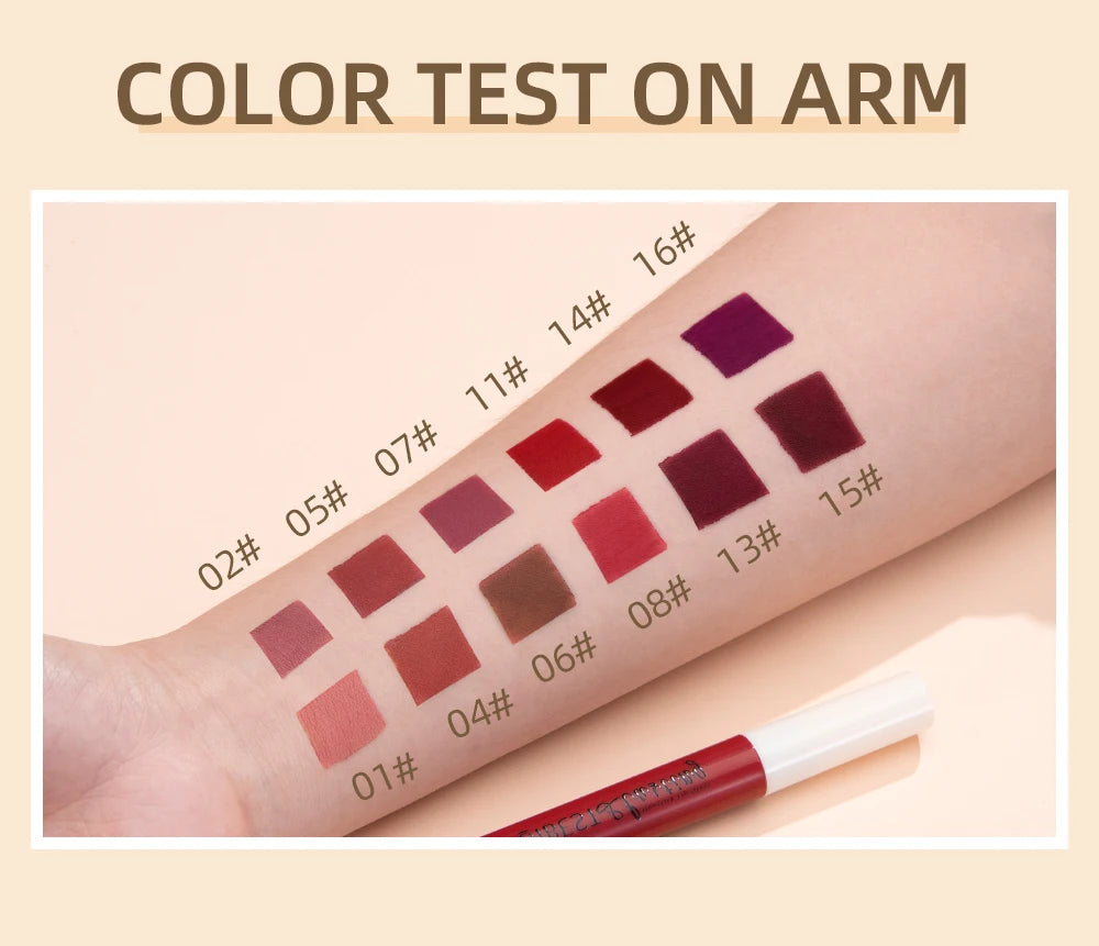 12-Piece Waterproof Matte Liquid Lipstick Set - 13