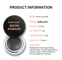 Waterproof Long-Lasting Eyebrow Pomade for Defined Brows