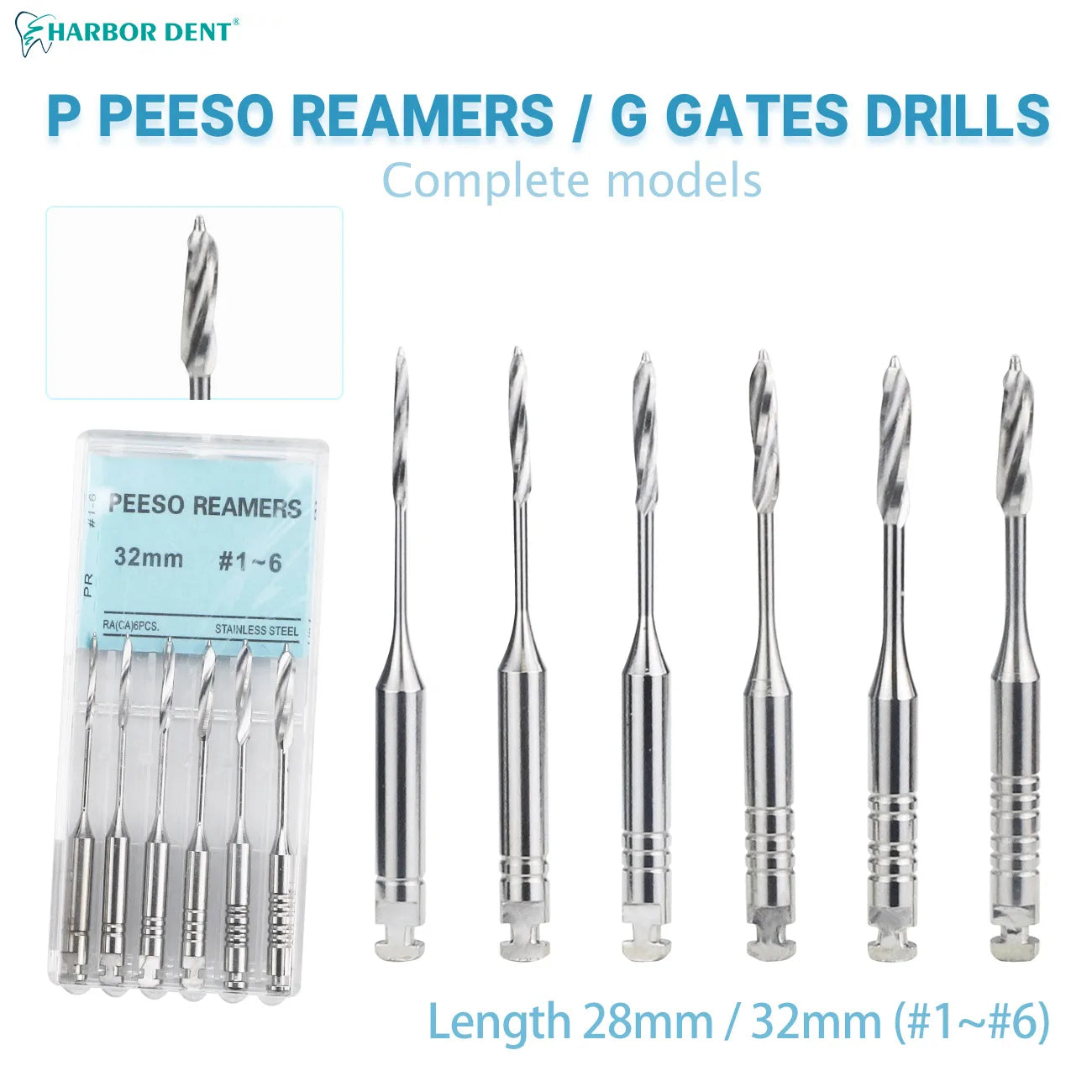 Dental Peeso Reamer Drill Bits for Endodontic Procedures (6-Pack) - 3