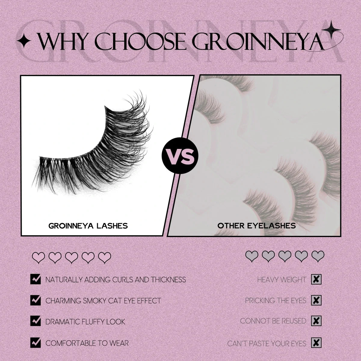 Natural Cat Eye Half Lashes with Invisible Band - 6