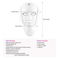7-Color Wireless LED Photon Facial and Neck Mask