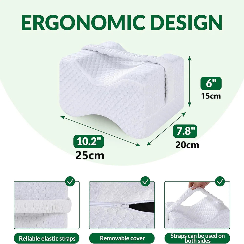 Ergonomic Memory Foam Knee Pillow for Side Sleepers - 3