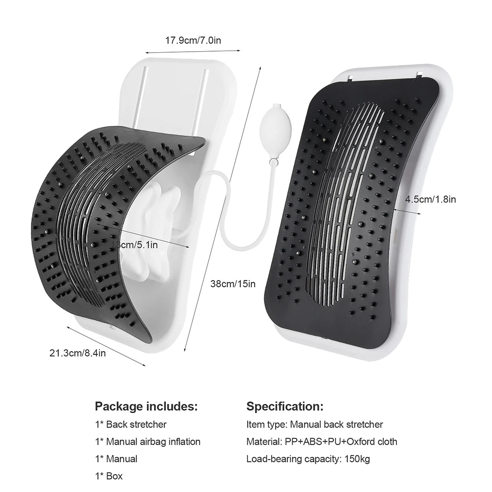 Adjustable Airbag Back Stretcher and Lumbar Support - 16