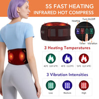Heated Vibration Lumbar Support Belt for Back Pain Relief